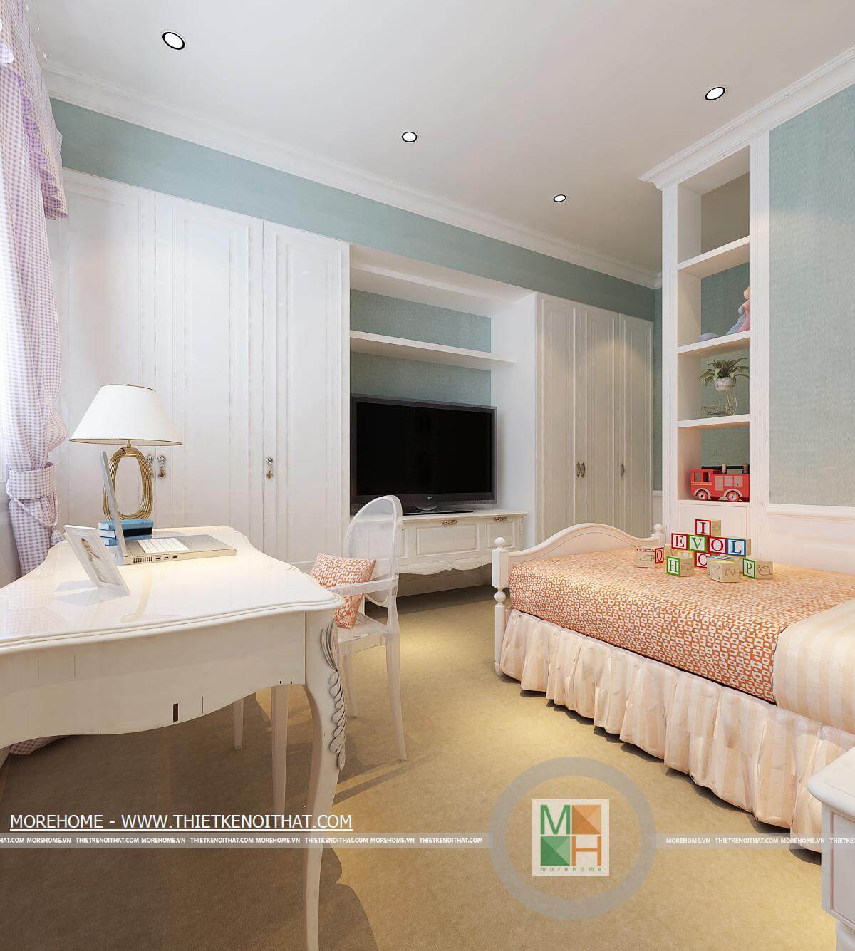 Thiết kế nội thất biệt thự Vinhomes Riverside tân cổ điển sang trọng- Khu biệt thự Hoa Lan HL0516